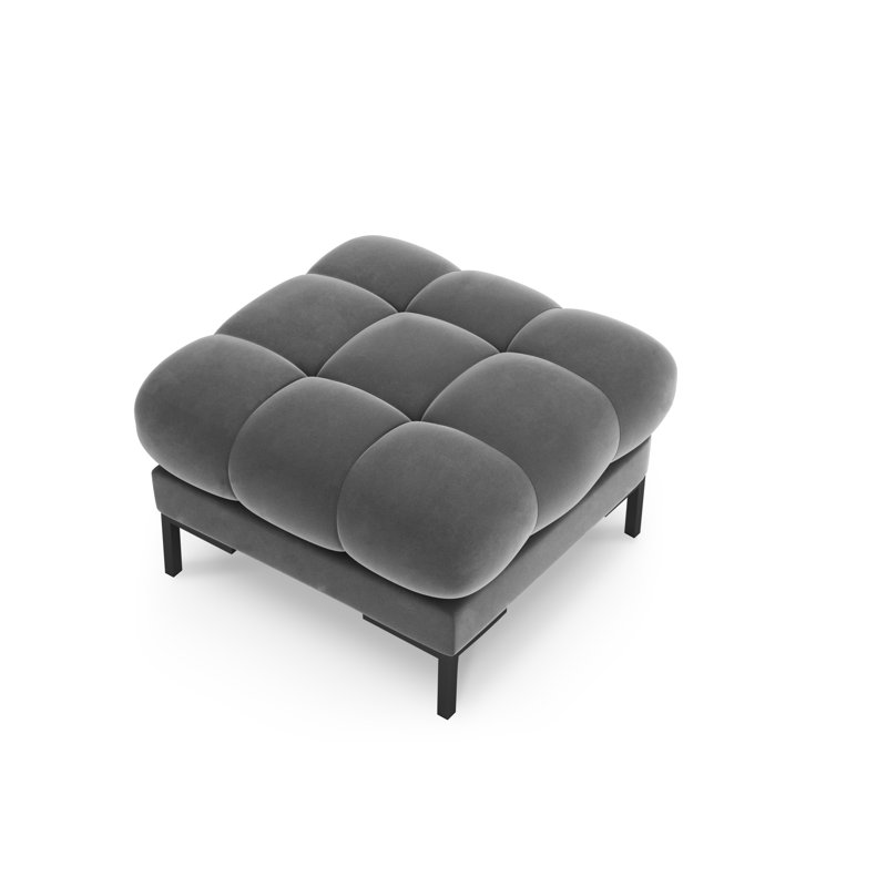 Canora Grey Adoraim 60Cm Wide Tufted Round Solid Colour Footstool